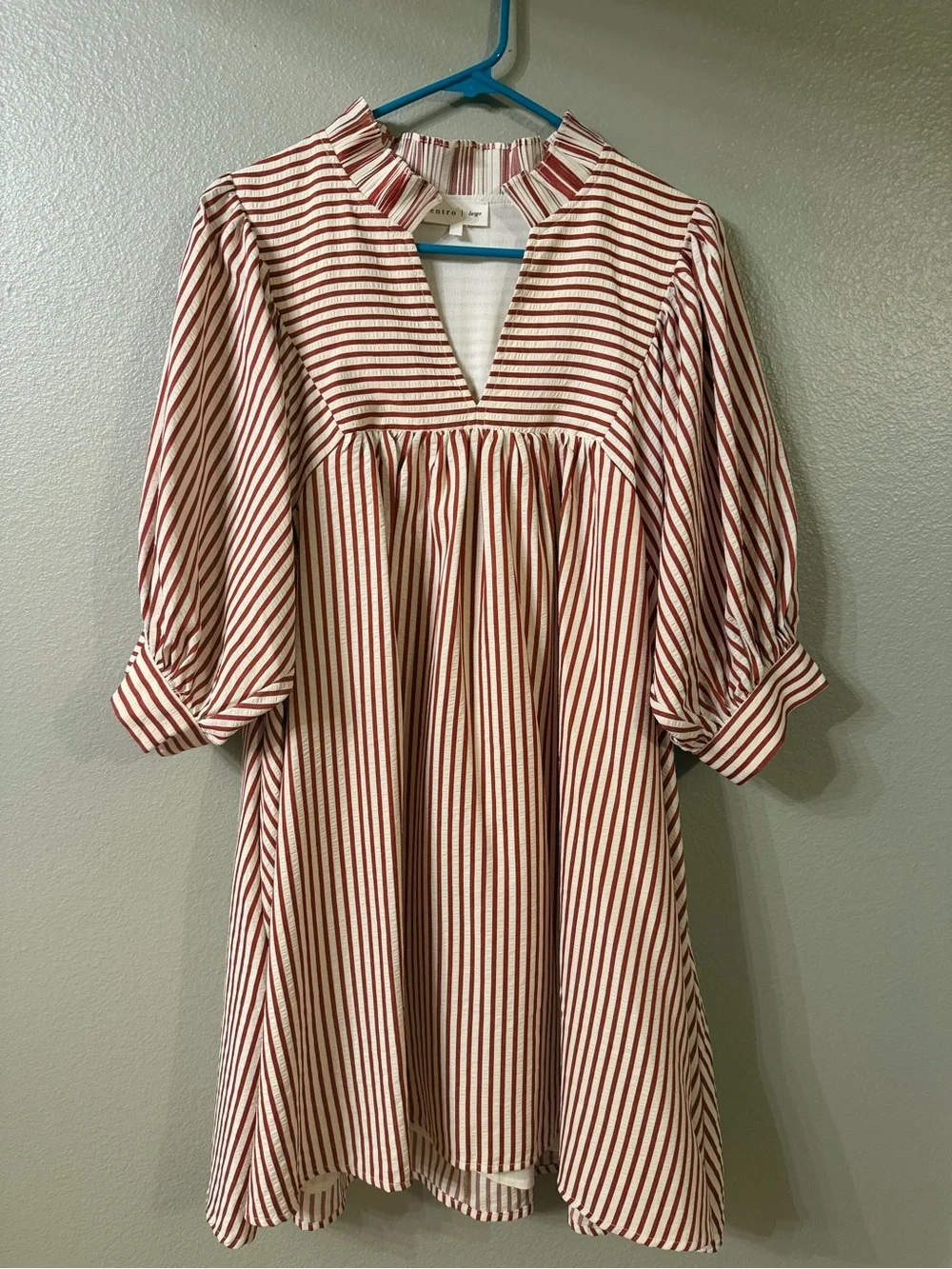 Entro Striped V-Neck Swing Dress - Picture 1 of 6